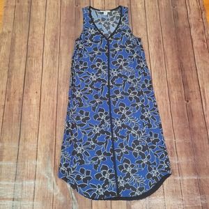 Tommy Bahama Womens Dress Blue XS Forte Floral Shift Midi Sleeveless